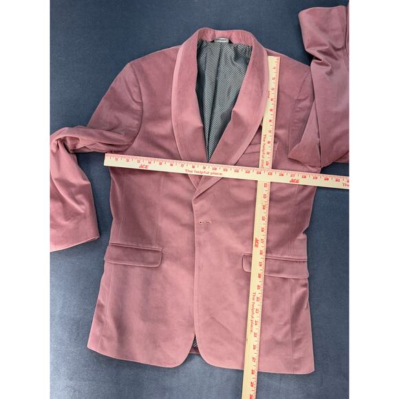 Slim Fit Tuxedo Jacket Dusty Rose Velvet by Allure Men Tuxedo - Picture 8 of 8